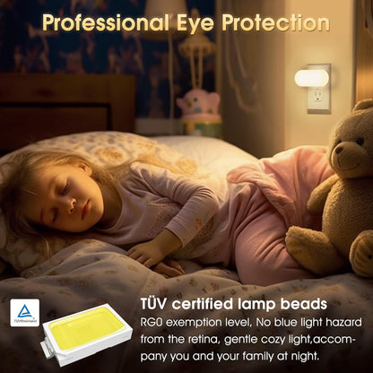 DORESshop Led Night Light, Plug into Wall, [2 Pack] with Dusk to Dawn Sensor, 1W 5000K Dimmable Night Light from 0LM to 100LM for Bathroom Hallway Bedroom Kids Room Stairway