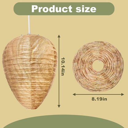 3 Pack Fake Wasp Nest Decoy Hanging Waterproof, Fake Hornet Nest Decoy Carpenter Bee Deterrent, Wasps Trap Wasp Deterrent Outdoor Yellow Jacket Carpenter Bee Traps for Outsides Garden Patio