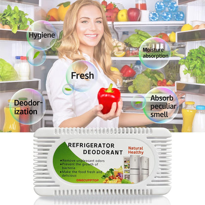 Refrigerator Deodorizer (6 Pack)-Fridge and Freezer Odor Eliminator,Natural Activated Charcoal Refrigerator Fight Odors