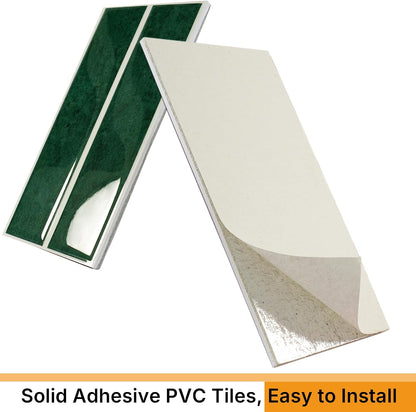 Peel and Stick Backsplash Tiles for Kitchen Bathroom - 10 Sheets 11.61" x 11.61" 3D Self Adhesive Wall Tiles Waterproof Hard PVC Ceramic Tile Easy DIY Installation Green