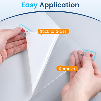 DOWELL Window Privacy Film, Frosted Glass Window Film, Static Cling Non-Adhesive Glass Clings, Sun Blocking Opaque Coverings, Reusable Door Stickers for Bathroom Home Office, Pure, 17.5" x 78.7"