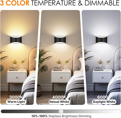 FOLKSMATE Battery Operated Wall Sconces Set of 2, 8000mAh Rechargeable Remote & Touch Control Wall Lamps, 3 Color Temperatures, Timer Dimmable Light for Bedroom, Living Room, Hallway