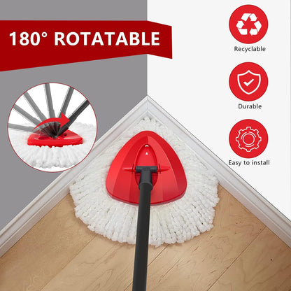 Easywring 1-Tank System,Mop Replacement Heads for O-Ceda Mop Replace Head, Spin Mop Heads Replacements, Microfiber Spin Mop Refills, Easy Cleaning Mop Head Replacement (White-3pcs)