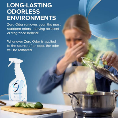Zero Odor – Multi-Purpose Odor Eliminator - Air & Surface Odor – Patented Technology for Bathroom, Kitchen, Fabric, Closet- Smell Great Again, 16oz