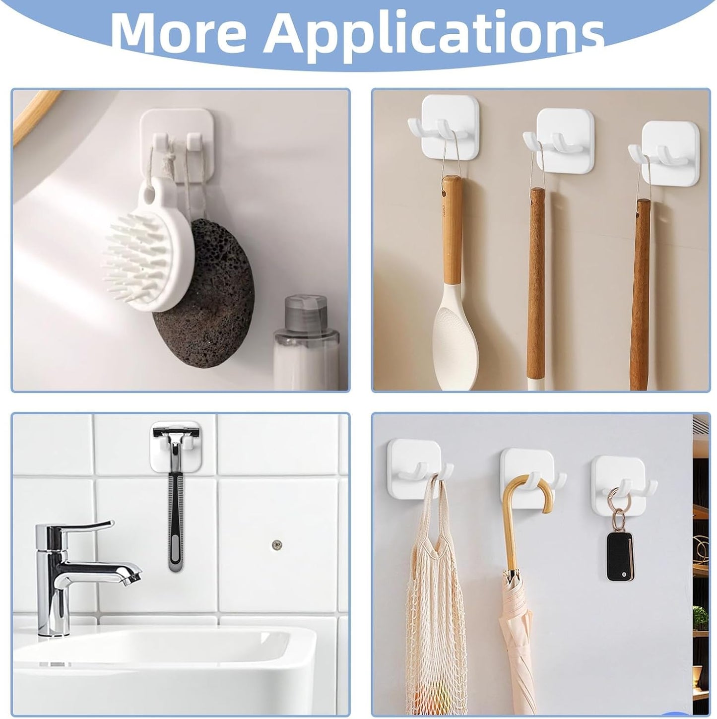 4 Pcs Gold Razor Loofah Holder for Shower Self Adhesive Waterproof Shaver Hooks Waterproof for wall Metal Heavy Duty Utility Storage Hanger Hooks Holder for Towels Accessories Kitchen Bathroom (Gold)