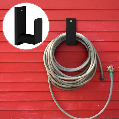 CroBlissful Garden Hose Holder Wall Mount Garden Water Hose Hanger Metal Line Hanger Holds Over 100' Heavy Duty Bracket for Outside Expandable Extension Cords Ropes Holder(White)