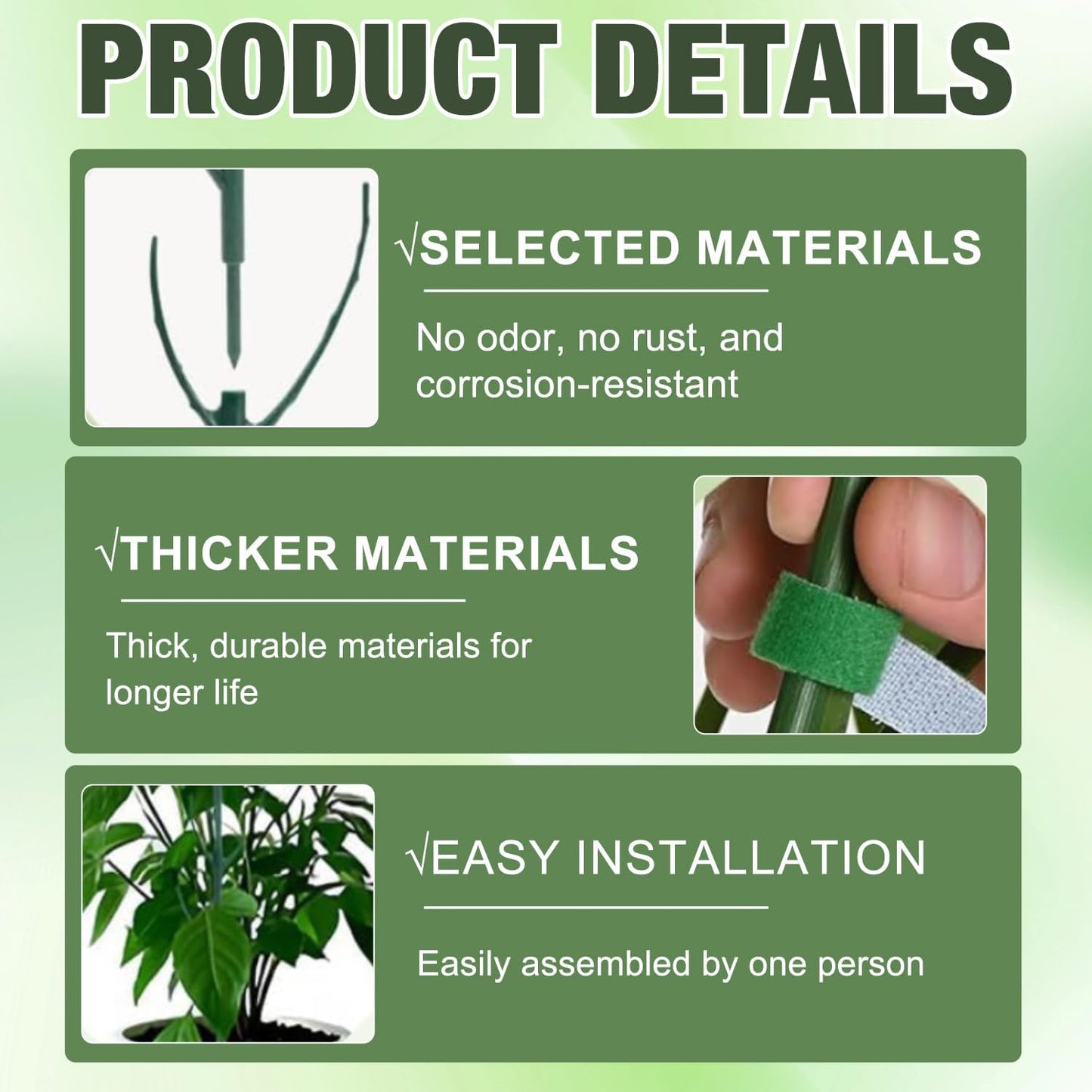 Stackable Monstera Plant Support, Garden Stakes for Climing Plants Stem Support, Plant Sticks for Outdoor Potted Plants, Pothos, Vine, Flower Use (5pcs)