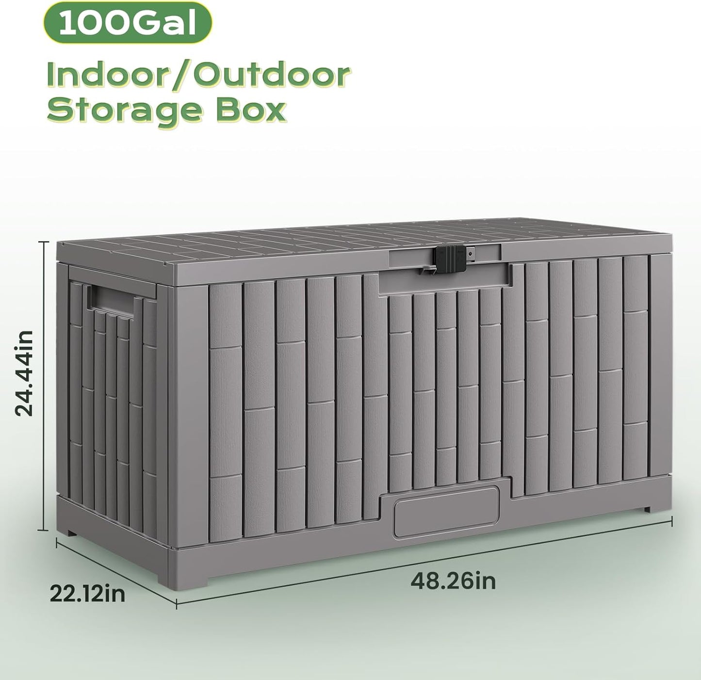 Jocoevol Deck Box 60 Gal, UV Resistant & Waterproof Outdoor Storage Box with Lock, Easy Assemble Storage Bins Container for Pool Patio Garden