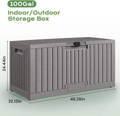 Jocoevol Deck Box 60 Gal, UV Resistant & Waterproof Outdoor Storage Box with Lock, Easy Assemble Storage Bins Container for Pool Patio Garden