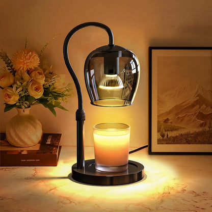 Candle Warmer Lamp with Timer & 4-Level Dimmer, Electric Wax Warmer for Jar Candles, Black Home Decor with 2 Bulbs, Gift for Women, Men, Housewarming