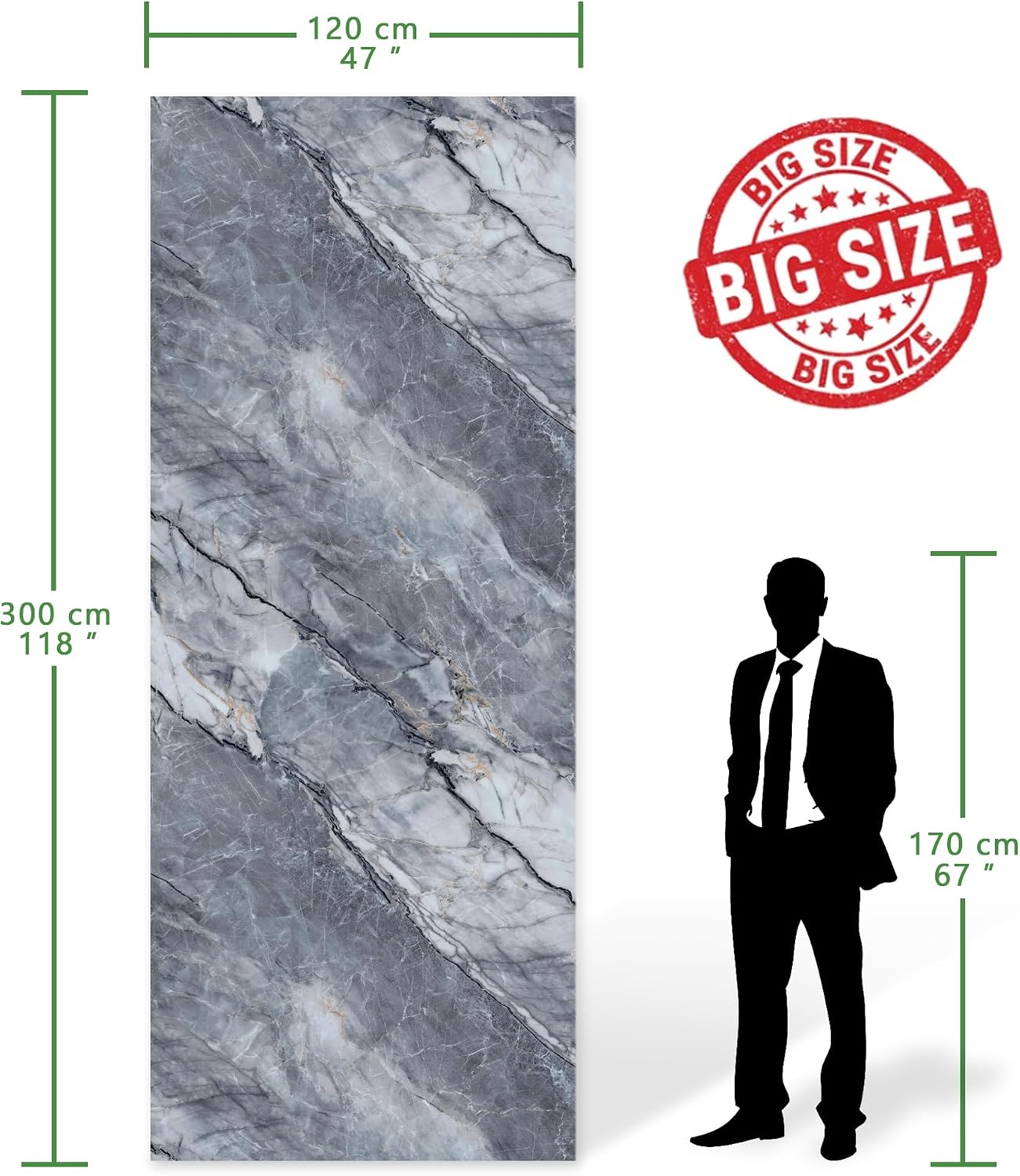 Marble Peel and Stick Waterproof Wall Paneling, 118" x 47" Carrara White Matte Finish Self-Adhesive Backsplash Tile Vinyl Wall Panel for Kitchen Bathroom Wall Decor, Covers 38.75 Sq. Ft.