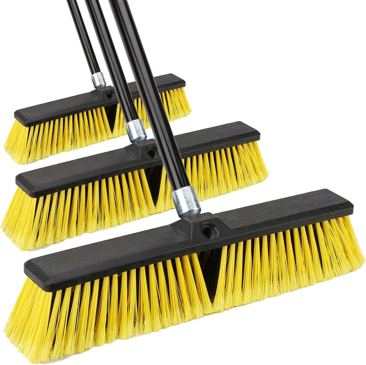 KeFanta 18 Inches Push Broom Outdoor- Heavy Duty Broom with 63" Long Handle for Deck Driveway Garage Yard Patio Warehouse Concrete Floor Cleaning
