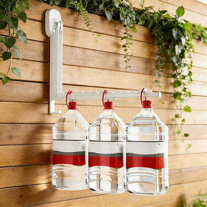 Wall Mounted Foldable Clothes Drying Rack with Suction Cup, White | Suction Cup, Retractable, Portable Over The Door Hooks, For Laundry Bathroom RV Balcony