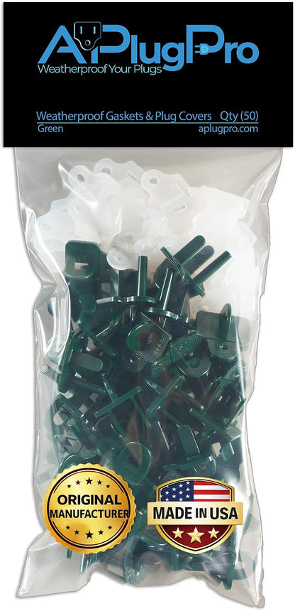 (Set of 10, White0 The Original Weatherproof Gaskets & Plug Covers - Made in USA, Outdoor Waterproof GFCI Protectors, Christmas Light Installation, Extension Cords, Stop GFCIs from Tripping