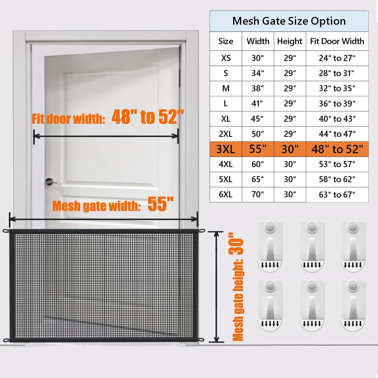 Cupount Dog Screen Mesh Gate for Stairs Pet Gates for The House: for Doorways Stairways Indoor 29 inches Tall, 38 inch Wide, Fits 32-35 inch Openings