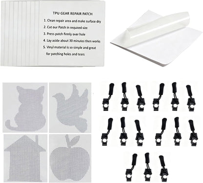 TPU Tent Repair Patches, Mesh Screen Repair Stickers, Practical Repair Kits | Self-Adhesive, Quick & Easy to Use, Ideal for Repairing Tents, Raincoats, Inflatables, Mosquito Nets & Window Screens