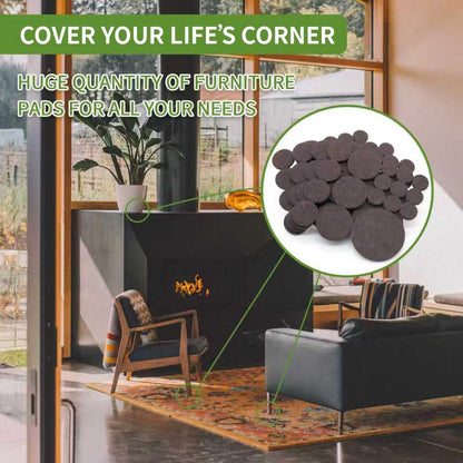 Felt Furniture Pads for Hardwood Floors 48 PCS, Furniture Pads, Floor Protectors for Hardwood Floors, Felt Pads for Furniture, Round, Dark Brown