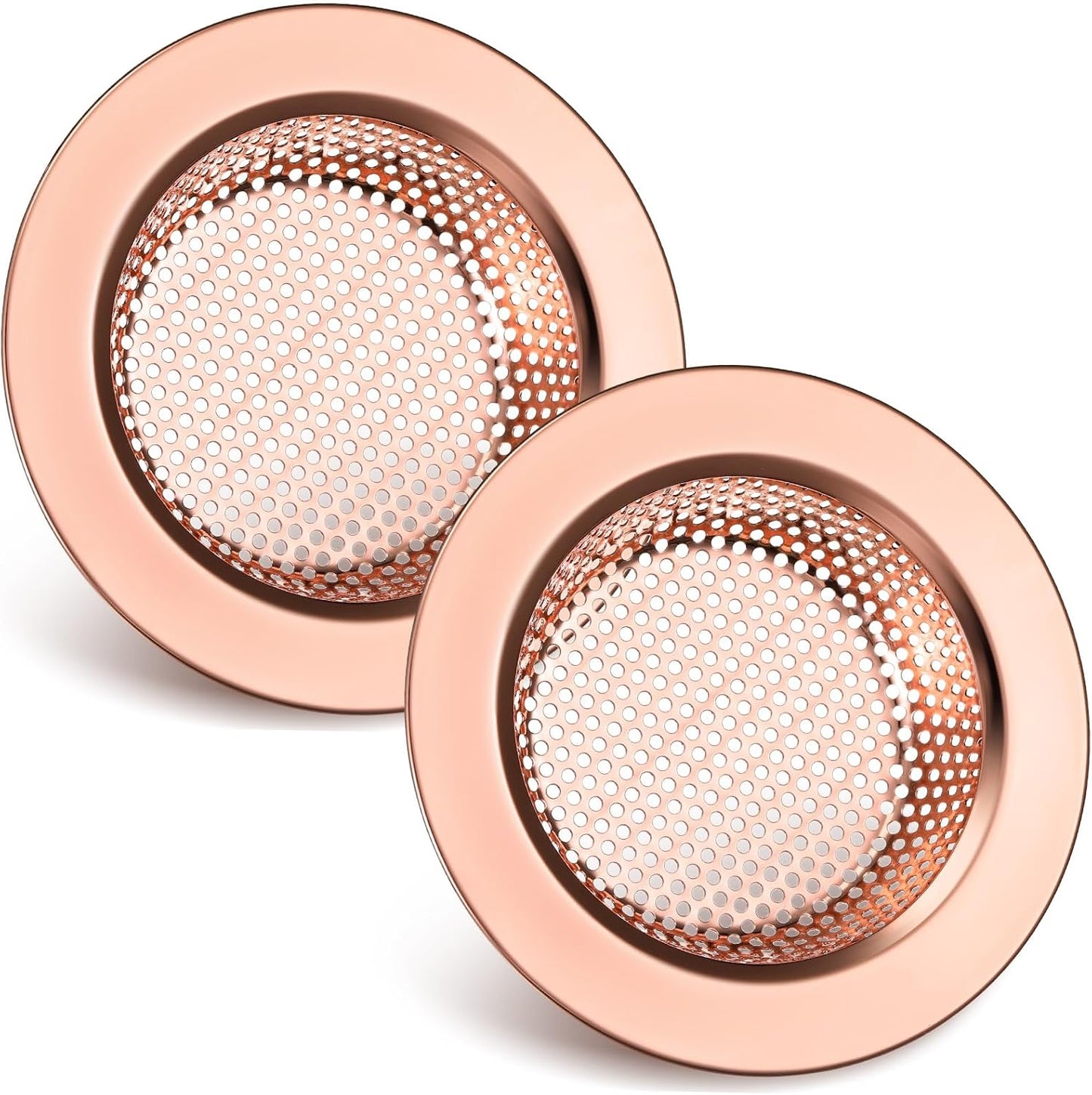 Retisee 2 Pcs Sink Strainer Stainless Steel Kitchen Sink Drain Strainer Basket Cover Mesh Hair Food Catcher, Large Wide Rim of 4.4 Diameter(Brushed Silver)