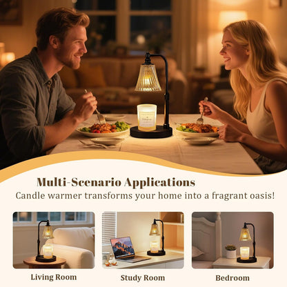 Candle Warmer Lamp with Timer Dimmable,Birthday Gifts for Women Mom Sister,Adjustable Height Wax Melt Warmer for Jar Candles,House Warming Gifts New Home,Ideal for Office,Dorm,Bedroom Home Decor