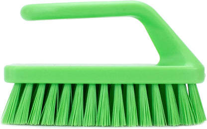 SPARTA Heavy Duty Scrub Brush, Hand Brush with Iron Shape Handle Design for Scrubbing Kitchen Pots and Pans or Bathroom Sink and Shower, 6 Inches, Black, Twin