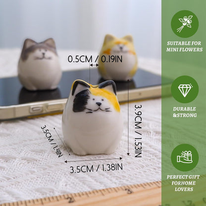 MOUGIGI Cute Blue House Ceramic Bud Vase Set of 3 - Handmade Miniature Vase with Star Roof for Dried Flowers, Chic Japandi Style Decor for Entryway, Dining,Coffee Table - Ideal Small Gift for Home