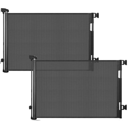 Retractable Baby Gates, Mesh Dog Gate for Doorways, 33.6" Tall, Expands to 55" Wide,Pet Safety Essential Fit for Baseboards, Wide Toddlers Gates for Hallways, Indoor & Outdoor,Gray