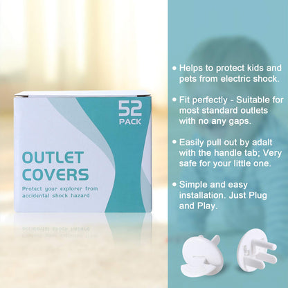 PRObebi Outlet Covers Baby Proofing White - 38 Pack Plug Covers for Electrical Outlets, Child Proof Socket Covers, Baby Safety Products for Home, Office, Easy Insatllation
