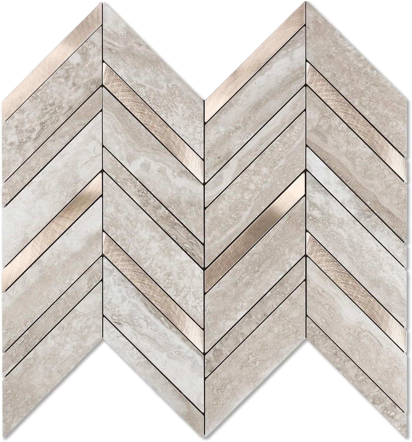 Yipscazo 10-Sheet Herringbone Backsplash Peel and Stick Tile, Polished White PVC Stick on Backsplash for Kitchen, Waterproof Self Adhesive Wall Tile for Bathroom