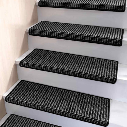 Brakki Bullnose Carpet Stair Treads, Non Slip Stair Treads for Wooden Steps Indoor, Stair Runner, Soft Stair Rugs, Edging Stair Protectors, Washable, 29.5"x9.5"x1.5" 14pcs, Beige
