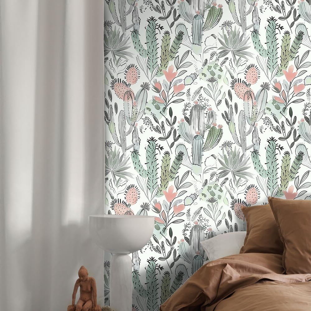 Floral Peel and Stick Wallpaper, 17.71" x 118.1" - Removable, Waterproof, Decorative Vinyl Wallpaper for Bedroom, Living Room