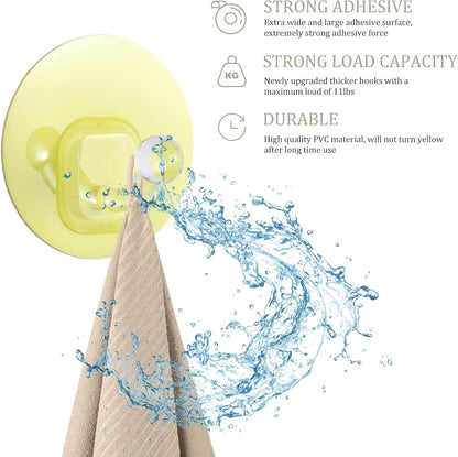Uten Adhesive Hooks for Hanging 10 Pack, Heavy Duty Wall Hooks 11 lbs, Self Adhesive Waterproof Sticky Robe Towel Hooks for Home, Bathroom, Kitchen, Outdoor