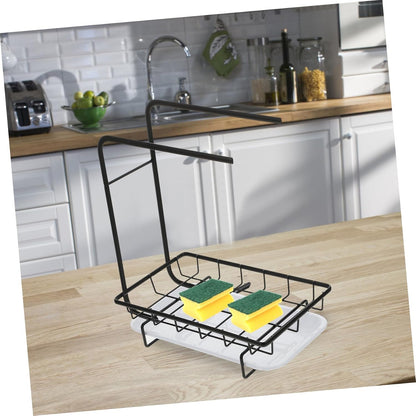 Garneck 1pc Kitchen Sponge Rag Rack Dual-Purpose Desktop Wall-Mounted Storage for Dishcloths Soaps Cleaning Supplies Easy to Clean Breathable Design