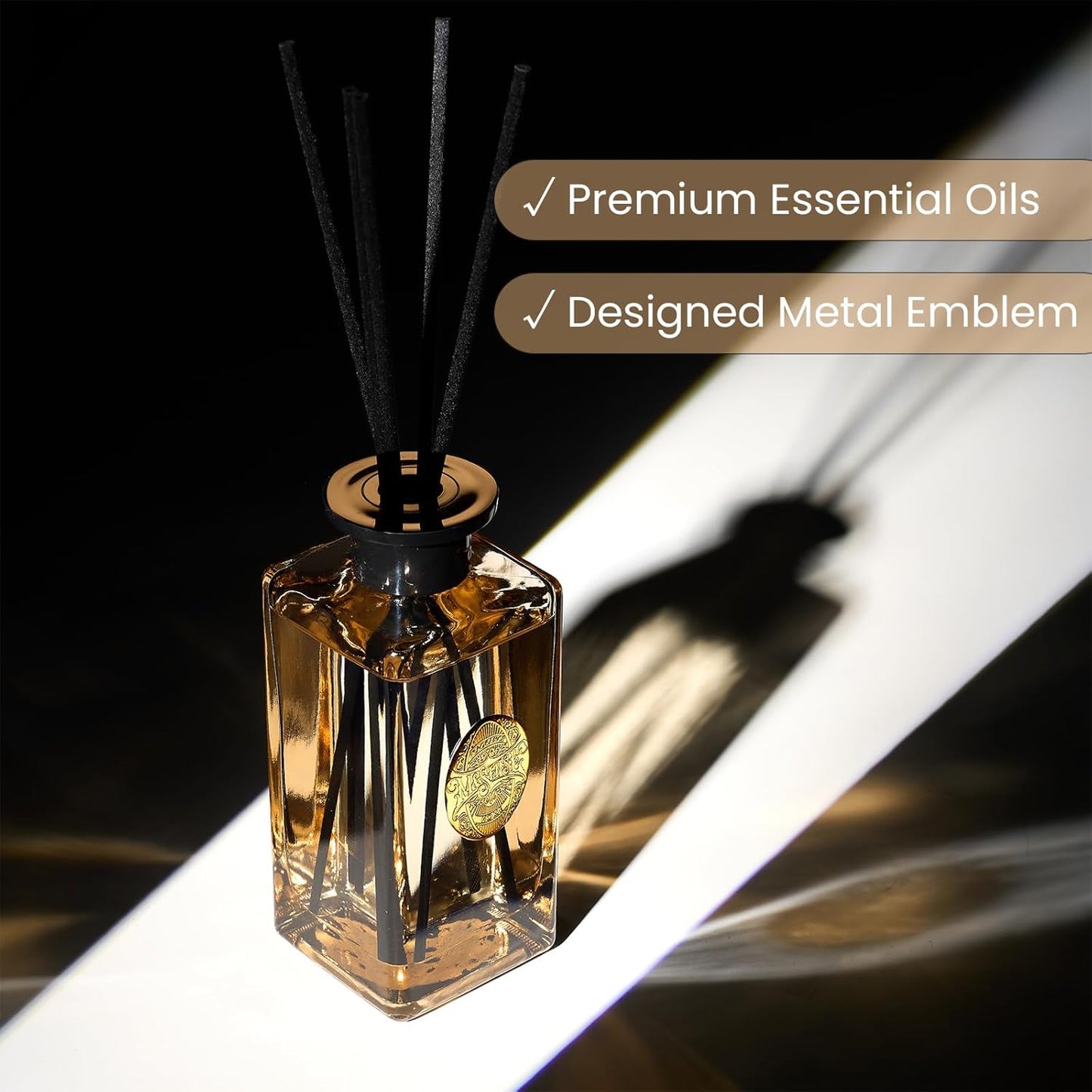 M&SENSE 6.3 oz Large Reed Diffuser Set | Lime+Basil Scent Oil Diffuser with Sticks | Hotel Collection Non-Toxic Home Fragrance |for Bedroom Bathroom Living Room - Colors B