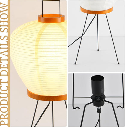 13" Rice Paper Floor Light,Nordic Design Rice Floor Lamp,Round Paper Lantern Bedside Light,Living Room Desk Lamp Bedrooms Paper Desktop Lamp