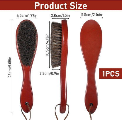 Clothes Lint Remover Brush, Pure Horse Bristle Garment Lint Brush with Pure Horse Bristle and Beech Wood Handle, for Removing Pet Hair and Dust from Sweaters, Coats, Blankets and Furniture