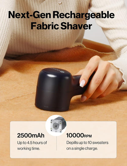 VASSON Fabric Shaver, Sweater Shavers to Remove Pilling, High-Perf Defuzzer, Rechargeable Electric Lint Shaver for Fuzz and Lint Balls from Clothing, Upholstery, Bedding (Blue)