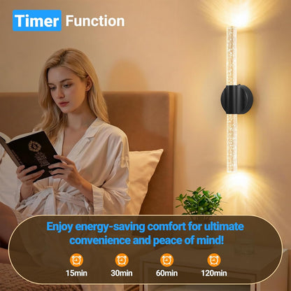 Peel and Stick on Gold Battery Operated Wall Sconces Set of 2, Rechargeable Magnetic Linear Wall Lights for Bedroom, Wireless Sconces with Remote&Touch Control, 3CCT&Dimmable Wall Lamp for Living Room