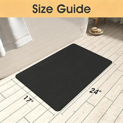 ACCUMTEK Non Slip Bath Mat, Thin Bathroom Rugs Fit Under Door, Quick Dry Bath Mats, Machine Washable Bath Rugs for Bathroom, Bathtub & Kitchen, Grey/Bordered/24 x17