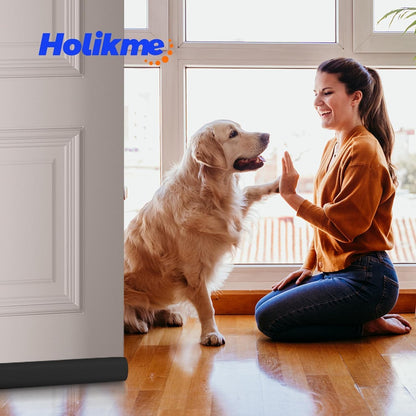 Holikme Door Draft Stopper Door Sweep Weather Stripping Noise Blocker Window Breeze Blocker Adjustable Draft Door Closers, Grey