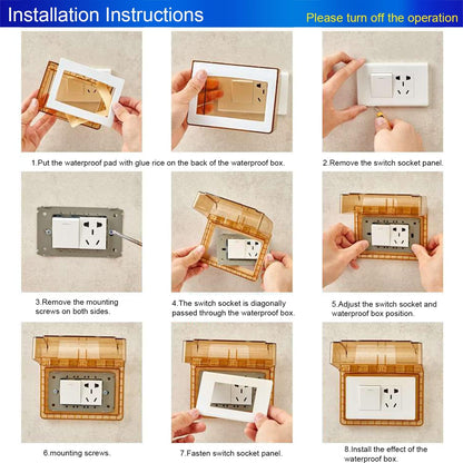 Fielect Weatherproof In Use Outdoor Outlet Cover 86Type Clear Electrical Outlet Cover Box 5" x 8.4" x 1.9"