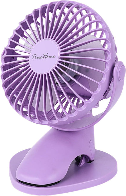 Portable Clip Fan Battery Operated,3 Speeds USB Rechargeable Mini Table Fan with Strong Airflow,360°Rotation Ultra Quiet Personal Desk Fan for Home Office Bedroom Dorm Stroller Camping(White)