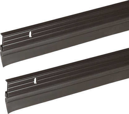 Frost King B59/36H Premium Aluminum and Vinyl Door Sweep 1-5/8-inch by 36-inches, Brown - 2-Pack