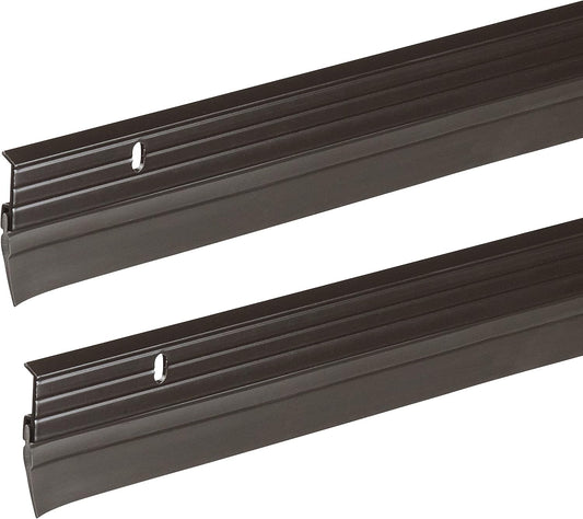 Frost King B59/36H Premium Aluminum and Vinyl Door Sweep 1-5/8-inch by 36-inches, Brown - 2-Pack
