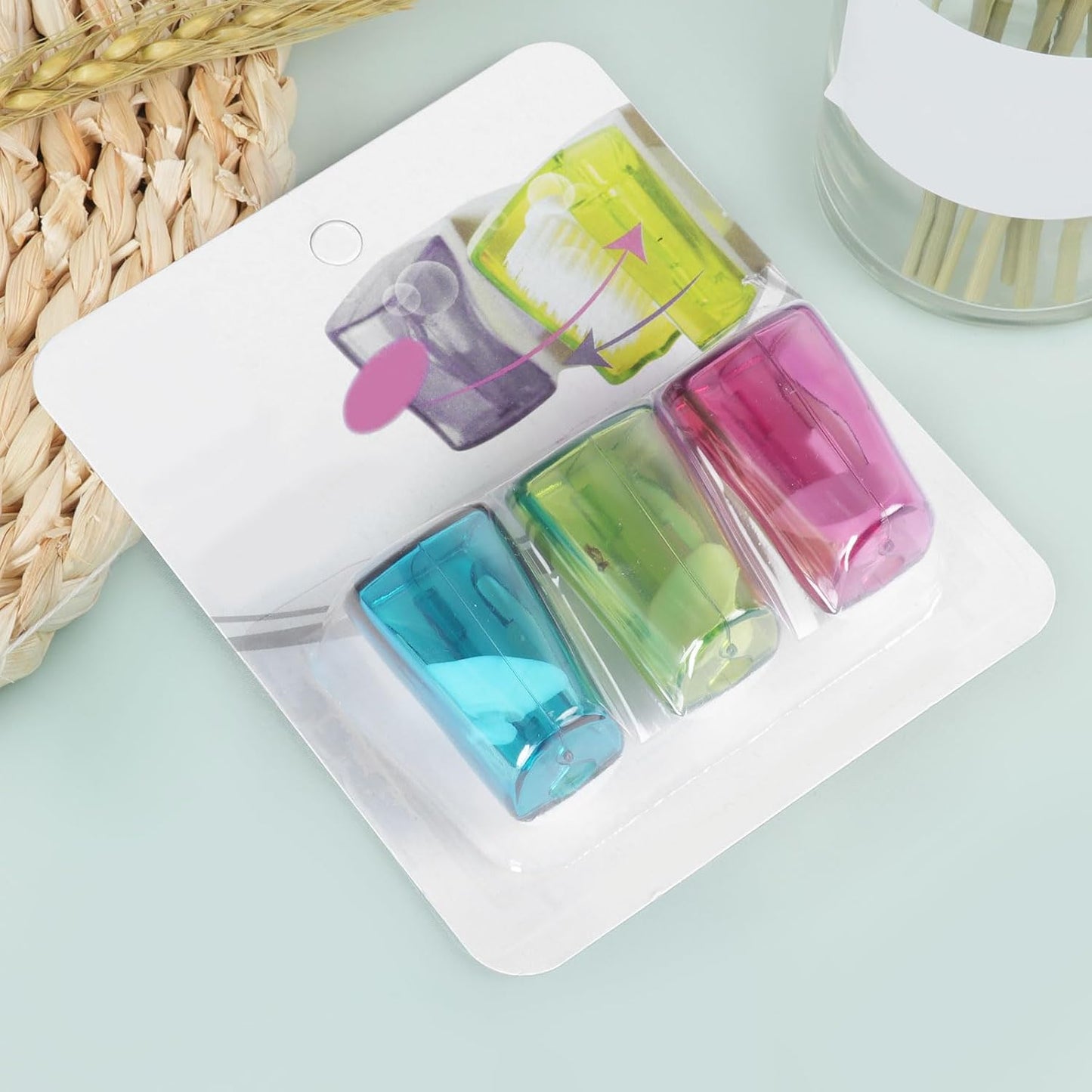 6 Pack Travel Toothbrush Head Covers with Suction Cup Electric and Manual Toothbrush Cover Clip Portable Plastic Toothbrush Protector Cap Brush Pod Case for Traveling, Camping, Bathroom, Home, School