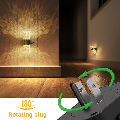 L LOHAS LED Night Light,Dimmable Night Lights Plug into Wall, 2 Pack Acrylic Nightlight with 0-100 LM Adjustable Brightness, 3000K Plug in Night Light with Dusk to Dawn Sensor, for Bathroom Hallway
