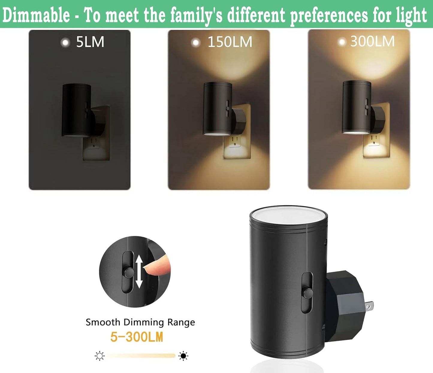 GEPLAD 4-Pack Motion Sensor Night Light, Plug into Wall Dusk to Dawn LED Nightlight, Auto On/Off, 3000K Soft White 100 Lumens, Rotatable Plug-in Design for Hallway, Staircase, Bathroom, Corridor