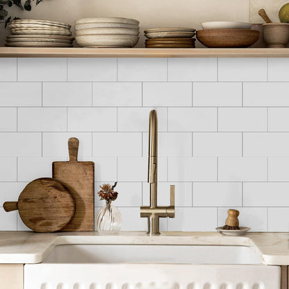 VICCI 32Pcs Tile Decals - Peel and Stick Kitchen Backsplash - Decorative Wall Tiles Stickers 8" x 4" Self-Adhesive Waterproof Removable for Bathroom Cabinets Home DIY Projects Decor