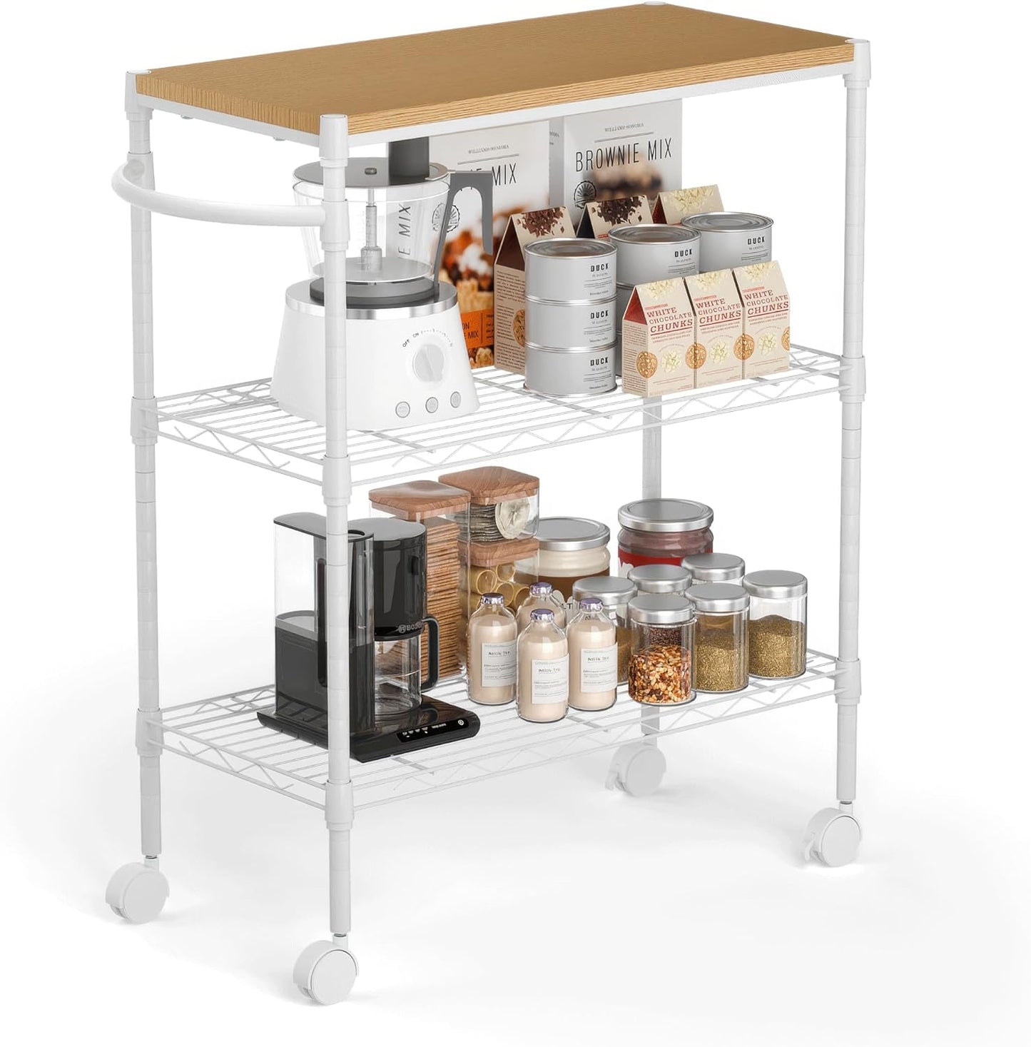 Whitmor 3 Tier Rolling Laundry Cart 8.50x26.0x31.0