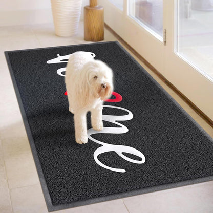 EARTHALL Door Mat Outside Inside Home Doormat, 30"x17.5", Durable Floor Mat Non Slip Mat Ultra Absorb Mud Easy Clean Front Doormat for Garage, Entryway, Patio, High Traffic Areas, Black