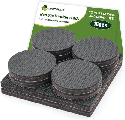 Non Slip Furniture Pads 36 PCS 1'' Square - Anti Slip Furniture Pads - Self Adhesive Rubber Feet Furniture Feet - Chair Leg Floor Protectors - Keep Furniture in Place